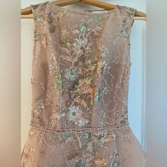 NWOT BRONX AND BANCO Violet Mini Dress in Gold Sequin, size S